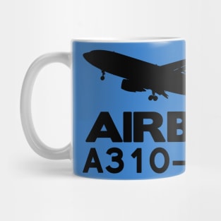 Airbus A310-200 Silhouette Print (Black) Mug